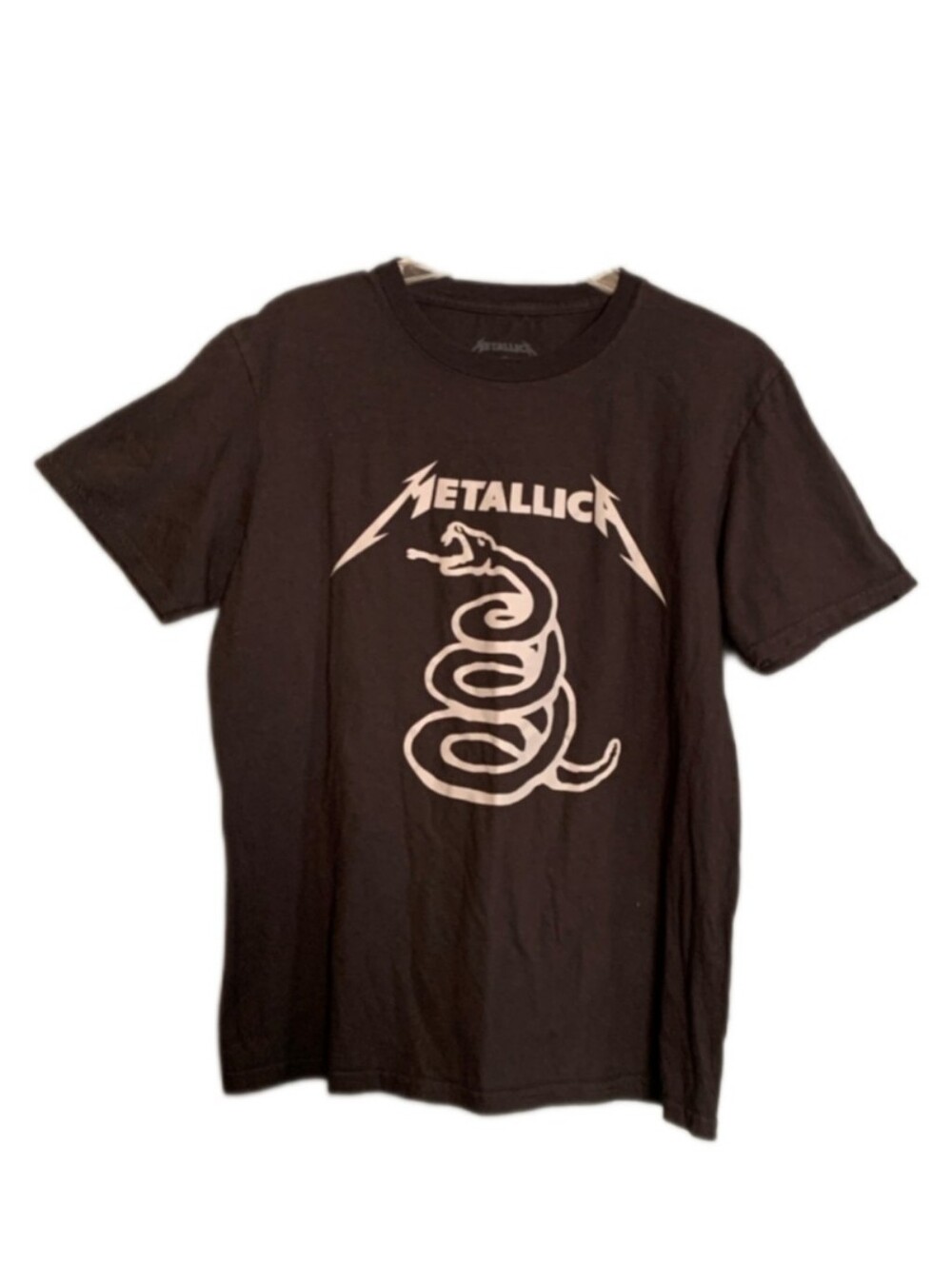Metallica T-Shirt Men's Medium Black Snake Logo Heavy Metal Band Rock Tee